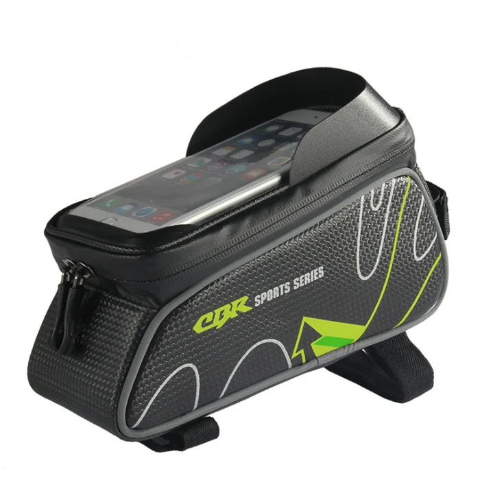 Green Велосипедная сумка для велосипеда MTB BMX, складные велосипеды Pannier, Передняя верхняя труба, водонепроницаемый чехол для хранения, каркасные сумки, велосипедная стойка, аксессуары - Цвет: Green