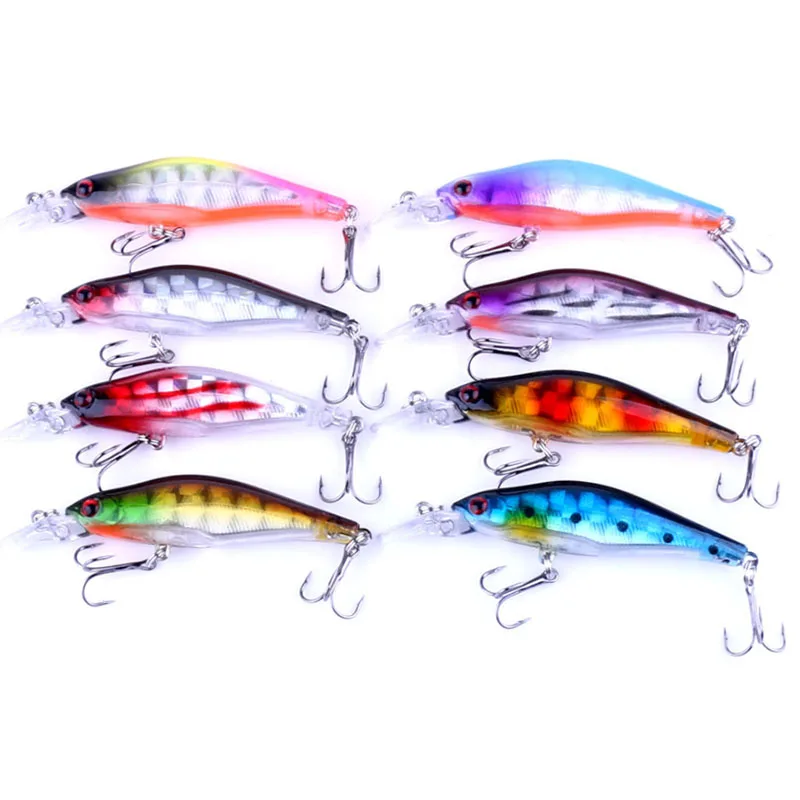 HENGJIA 6.3g 8cm hard plastic diving minnow fishing lures aritificial