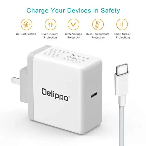 Delippo 65 Вт USB-C type-C PD3.0 настенное зарядное устройство Блок питания адаптер для ноутбука зарядное устройство для hp Elite X2, samsung Tabpro s XIAOMI, Google