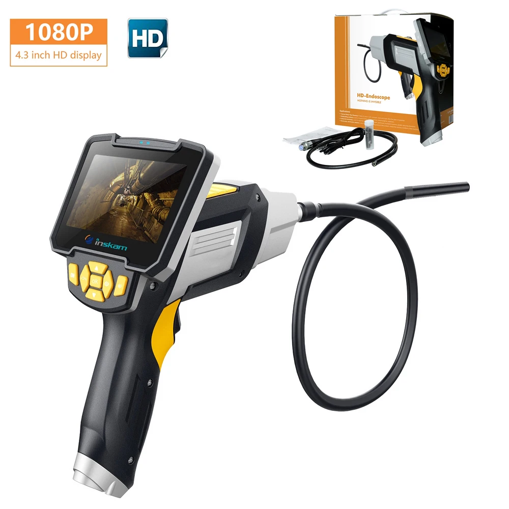

2019 HD Handheld Portable Endoscope Waterproof Otoscope Inspection Endoscope Camera LCD Display Borescope