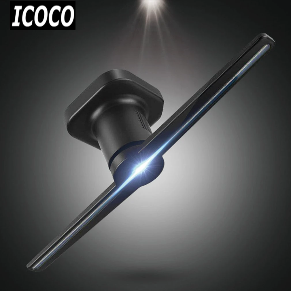 ICOCO 1pcs High Quality Portable 3D LED Holographic Projector Hologram Player Display Fan Promotion Sale Drop shipping ICOCO 1pcs High Quality Portable 3D LED Holographic Projector Hologram Player Display Fan Promotion Sale Drop shipping