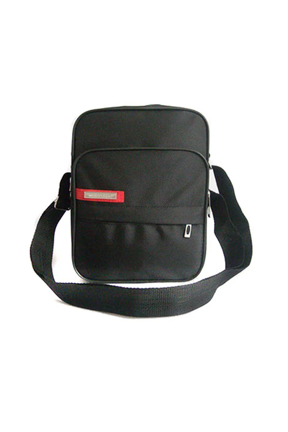 Size M Mens Vertical PU Shoulder Bag Messenger Bag Black
