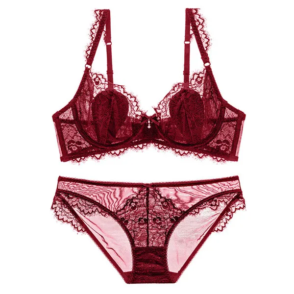 CR Intimates новое нижнее белье женское белье Для Женщин Кружевной Бюстгальтер Push Up плюс Размеры 32A 42D прозрачный бюстгальтер нижнее белье - Цвет: Красный