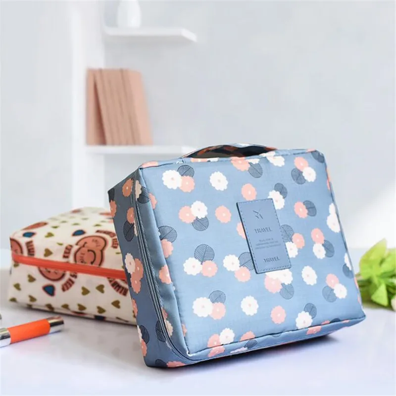 

Korean Waterproof Makeup Organizer Bag Women's Makeup Wash Bag Polyester Packaging Cube Multifunctional Fashion Cosmetic Bags