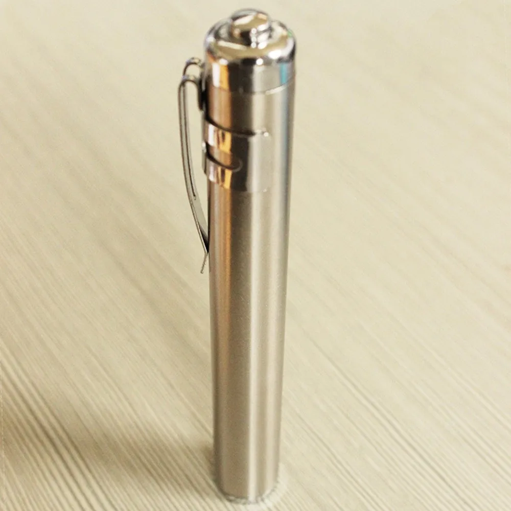 waterproof Portable Stainless mini LED keychain flashlight Torch battery flashlight outdoor led work light aaa led