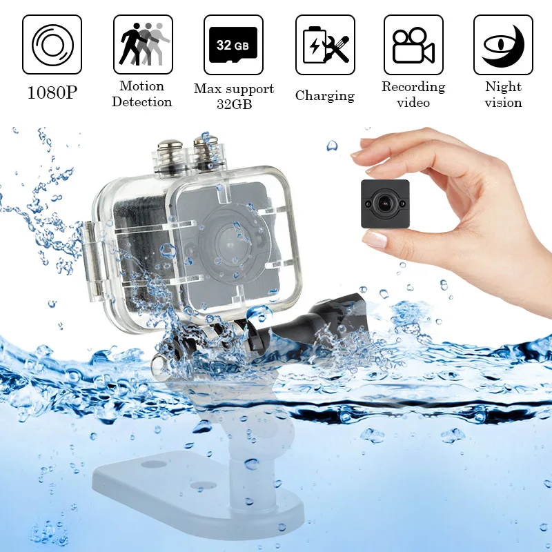 

SQ12 Waterproof Mini Camera HD 1080P Night Vision Video Recorder Digital Sports Camera Wide-Angle Camcorder Micro Camera
