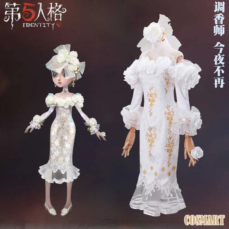 

[July Stock]Game Identity V Vera Nair Cosplay Costume No more tonight Wedding Dress White Dress Halloween Costume For women New
