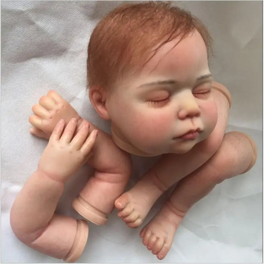 21inches Soft Silicone Reborn Kits With Mohair Doll Reborn Baby Doll Toddler Reborn Doll Kits For Doll Parts Toys Accessories