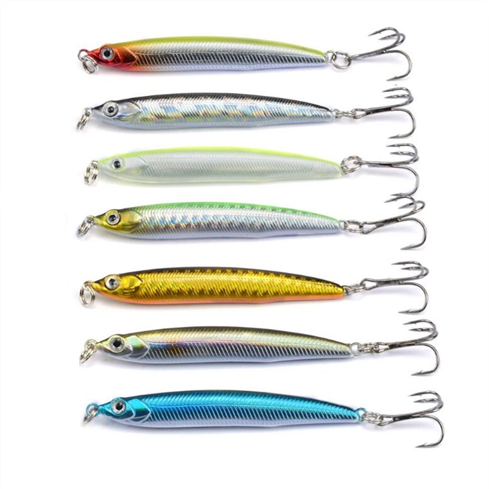 

1pcs/lot High Quality sinking Pencil Fishing Lure 7.5cm 9.8g Minnow 3D Eye Artificial Bait jig Pesca Winter Fishing Tackle