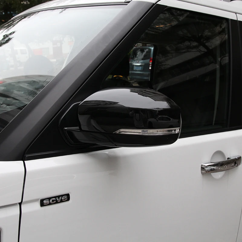 

2pcs Chrome Black Side Door Mirror Frame Trim Sticker For Land Rover Discovery 4 LR4 2010-2016 Accessory