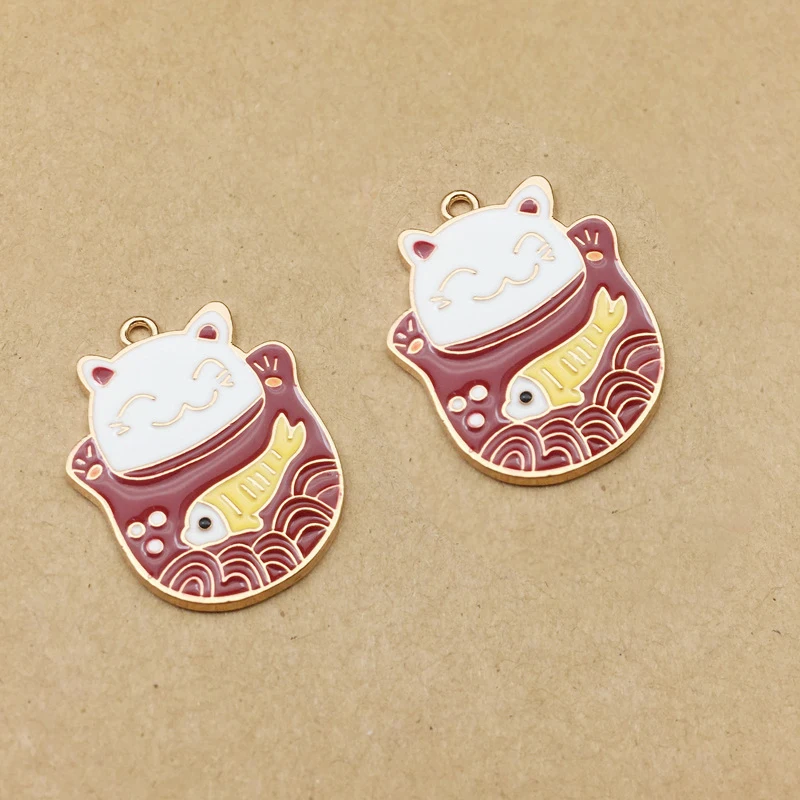 

10pcs 28x37mm money cat charm for jewelry making earring pendant bracelet charm fashion charms