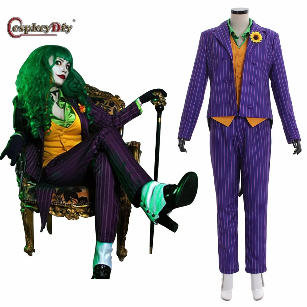 Cosplaydiy 다크 나이트 조커 코스프레 의상, 여성 조커 정장 의상, 여성 할로윈 카니발 의류, 맞춤 제작joker