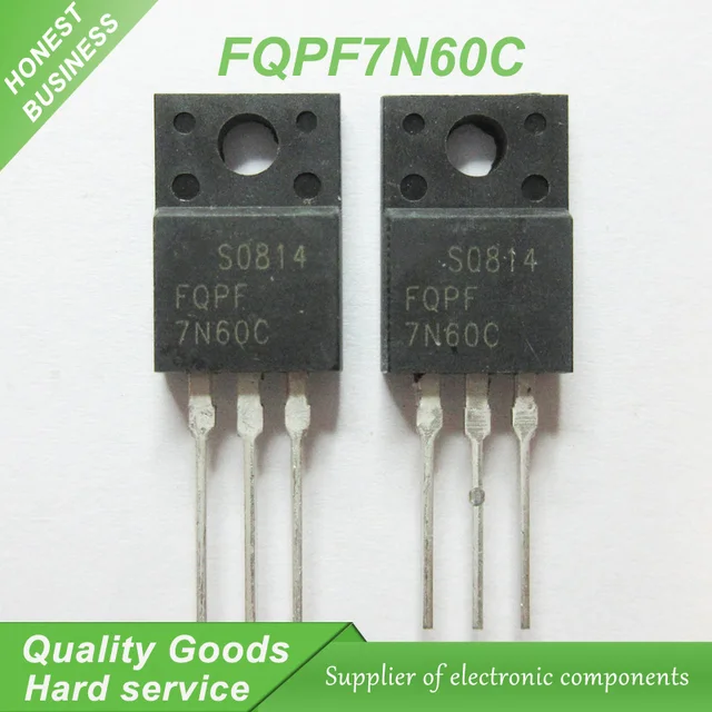 20pcs FQPF7N60C 7N60C 7N60 600V 7A MOSFET N Channel transistor TO 220F ...