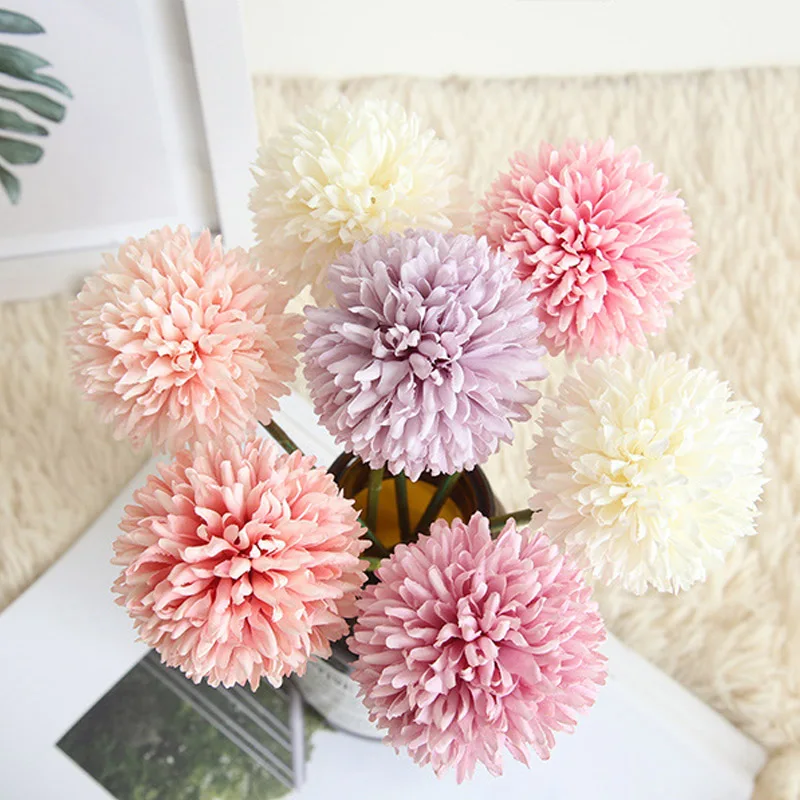 1Pcs 29cm Artificial Dandelion Flower Silk Hydrangea Flowers For Home Party Decoration Fake Flower For Wedding Decoration