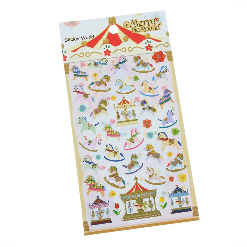 

1 X Funny Sticker Diy Notebook Merry Go Round Emotion Photo Album Envelope Scrapbook Memo Pad Pvc Sticker Decoration