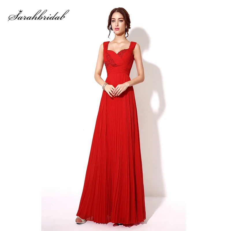 

In Stock Fast Shipping A-line Evening Dresses New Sexy Chiffon Beaded Floor-Length Square Collar Simple Prom Dresses TZ013