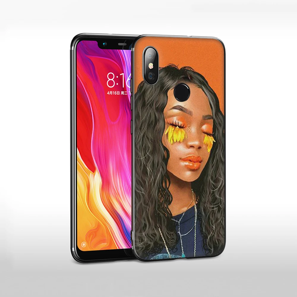 Силиконовый чехол для телефона из ТПУ с изображением девушки в цветах Xiaomi Redmi 7A 8A