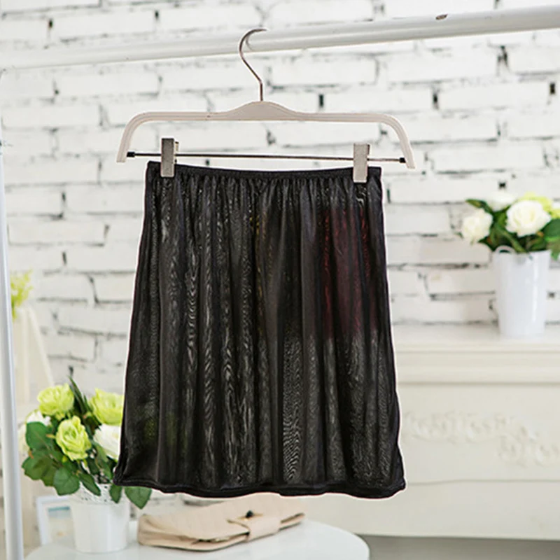 Summer Slips Woman Casual Homme Pure Silk Mini Skirts Sexy Lady Underdress Vestidos Women Loose Half Slips Petticoat underskirt Summer Slips Woman Casual Homme Pure Silk Mini Skirts Sexy Lady Underdress Vestidos Women Loose Half Slips Petticoat underskirt