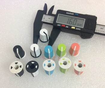 

5pcs DIY 90 degree potentiometer knob rubber / mixer equalizer EQ disc player CD knob cap blue green orange black white