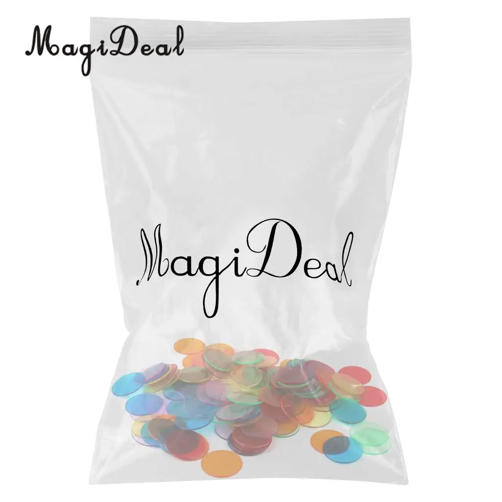 MagiDeal 120Pcs PRO Count Bingo Chips Markers for Bingo Game Cards 3cm 6 Colors Pocker Chips Fun Family Games Supplies Accessory