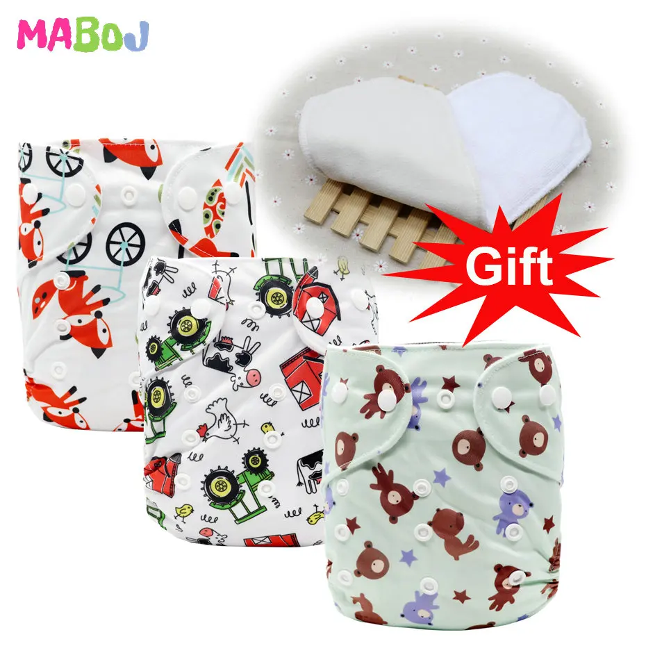 MABOJ Cloth Diapers Baby Pocket Cloth Diaper One Size Waterproof Nappy Reusable Cloth Nappies Set Washable Wholesale New - Цвет: PD5-4-10-1