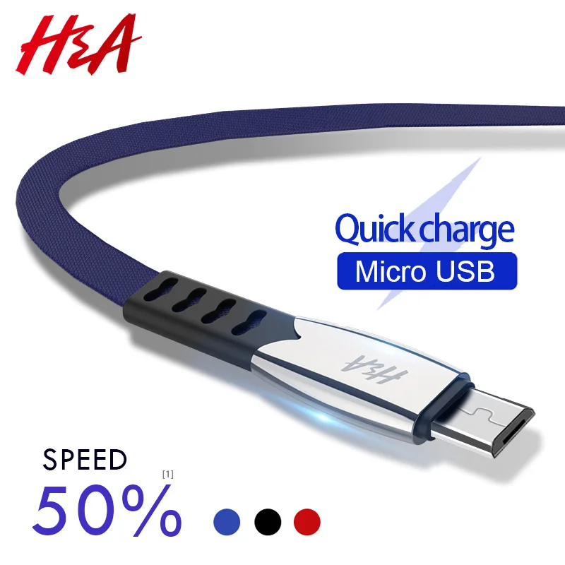 H&A Fashion Fast Charger Micro USB Data Cable For Samsung For Xiaomi Huawei Mobile Phone Charging Cable For Android Phone Cable