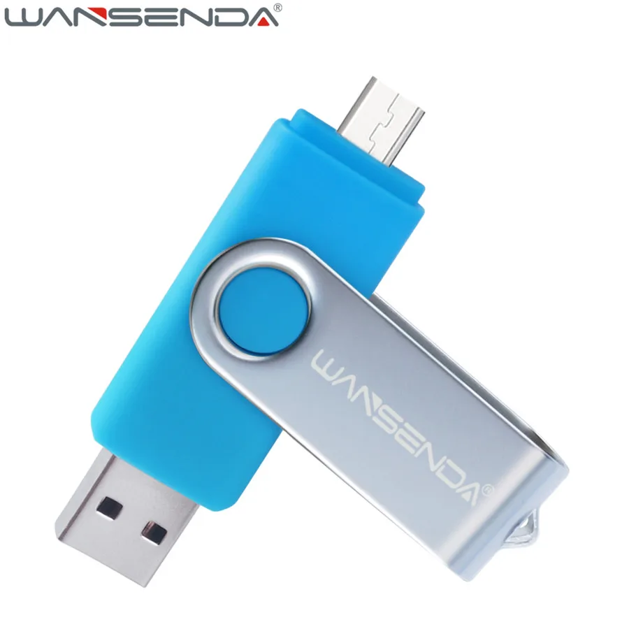 WANSENDA 128 ГБ 256 Гб OTG USB флеш-накопитель смартфон OTG накопитель 8 ГБ 16 ГБ 32 ГБ 64 Гб высокоскоростная USB карта памяти флешка - Цвет: Light Blue