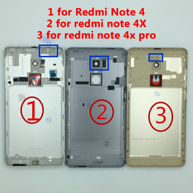

For Xiaomi Redmi Note 4 4X pro Battery back Cover Case Replacement Housing +Volume buttons + Power Buttons