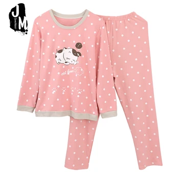 

Spring And Autumn Season Ma'am Leisure Time Round Long Sleeve Pure Korean Style Will Code Lovely Suit Home Winter Clothing