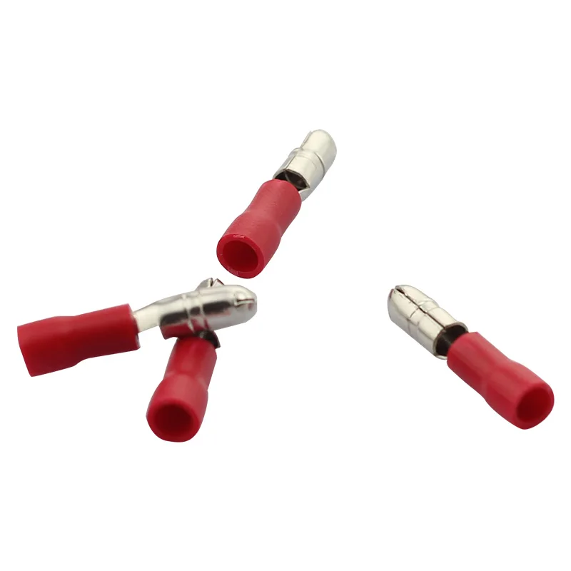100pcs Red Bullet Connector Insulated Crimp Terminals for Electrical