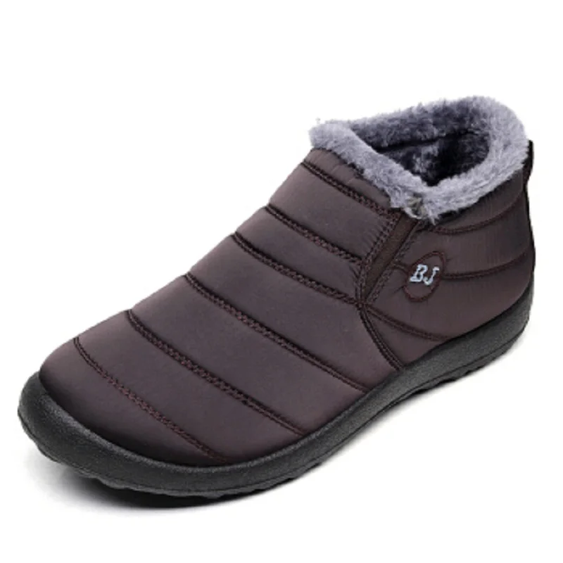 Мужские ботинки; зимняя обувь; однотонная Рабочая обувь; зимние ботинки; мужская обувь с плюшевой подкладкой; нескользящая подошва; теплые водонепроницаемые лыжные ботинки
