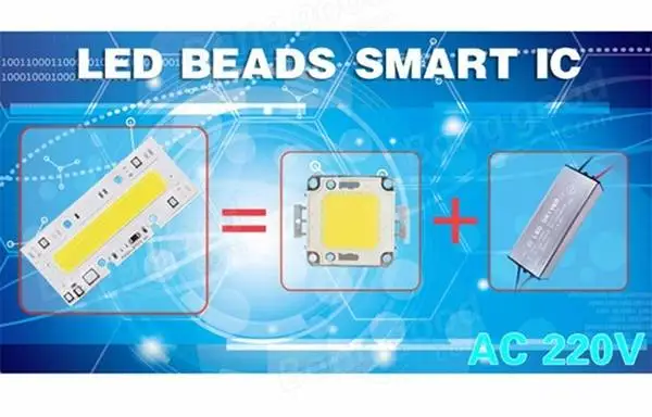 COB 220 В чипсы 30 Вт 50 Вт 70 Вт Светодиодные лампы свет Вход смарт-ic IP65 Fit для DIY светодиодный прожектор ac180-260v