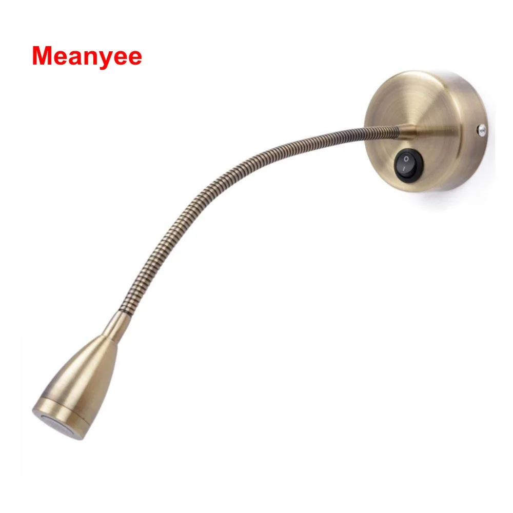 Meanyee Гибкие Настенные светильники для чтения/прикроватная лампа с выключателем