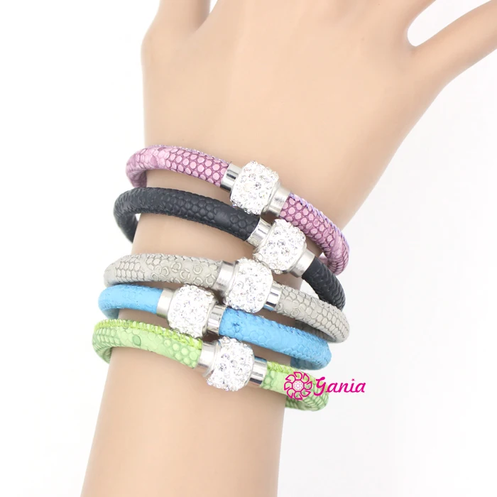 1 шт. Новый магнитный браслет из искусственной кожи с кристаллами | Украшения и