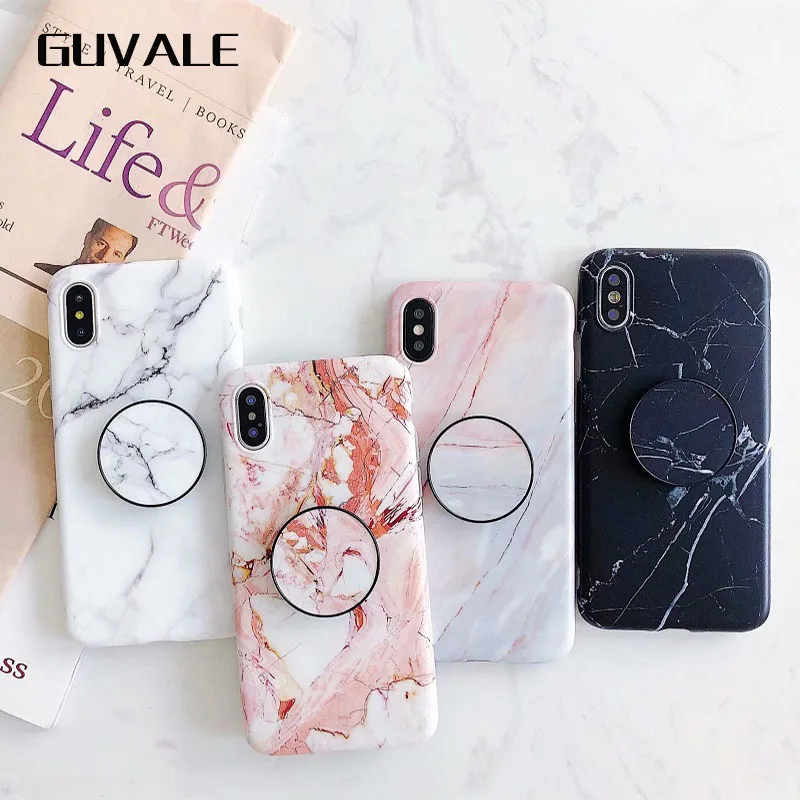 

Marble Phone Case for iPhone XS MAX XR 6s 6Plus Case Glossy Soft TPU Cover For iPhone X iPhone 8Plus 7 Plus Case with kickstand