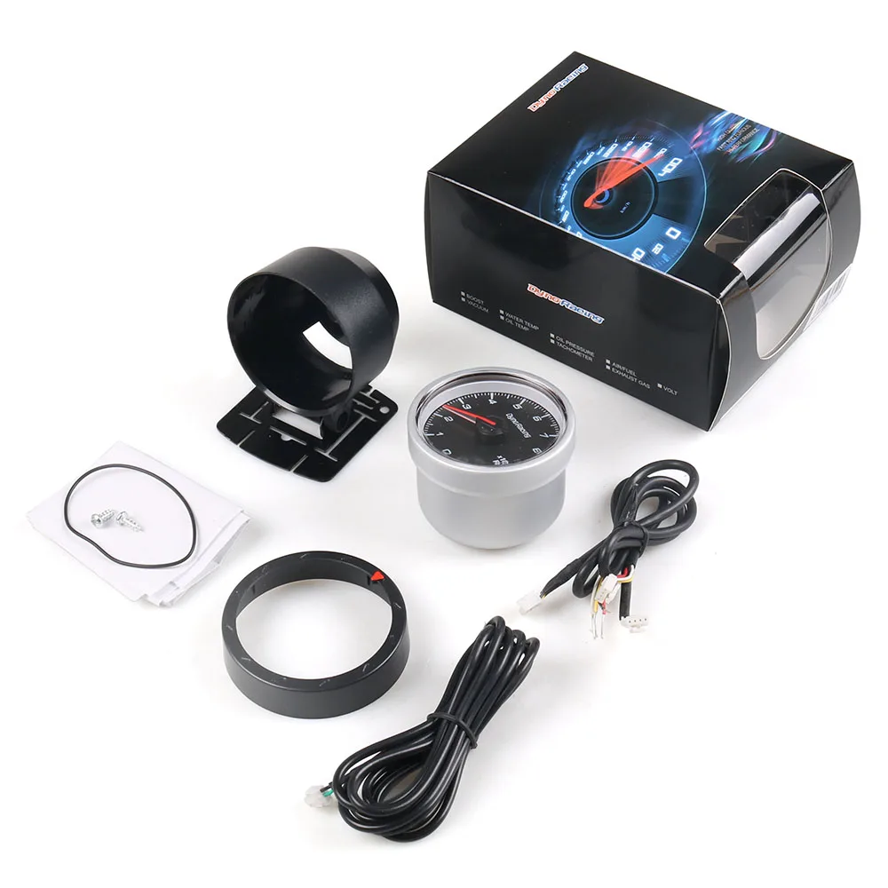 Тахометр автомобильный Dynoracing BX101466 60 мм красный и белый 0 9000 об/мин|rpm meter|rpm gaugetachometer
