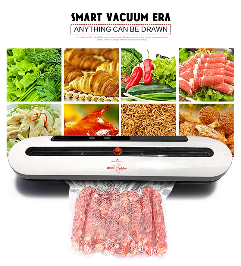 Кухонный вакуумный упаковщик для пищевых продуктов, 110 В, 220 В, Электрический домашний вакуумный упаковщик для пищевых продуктов, Китай, включая 10 пакетов для хранения