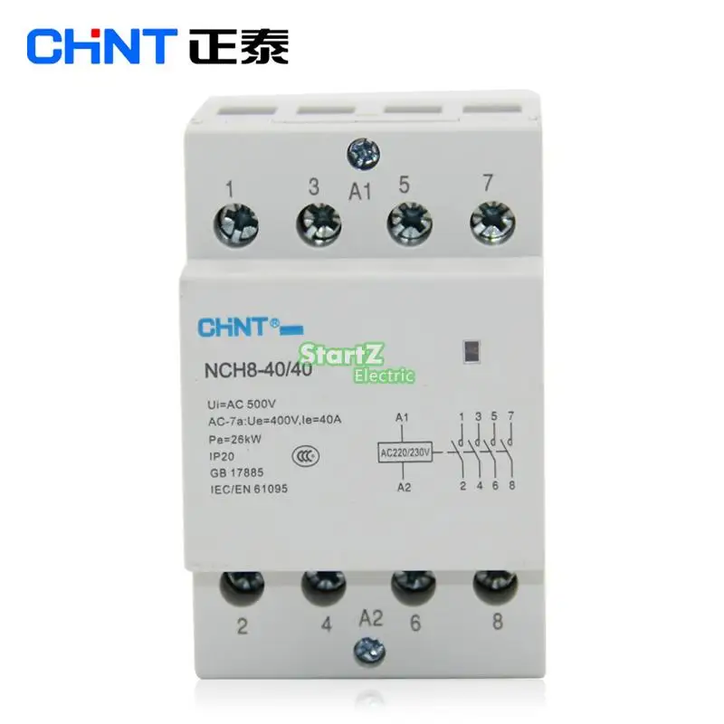 CHNT NCH8-40/40 40A 400V 4NO Din rail AC контактор для дома