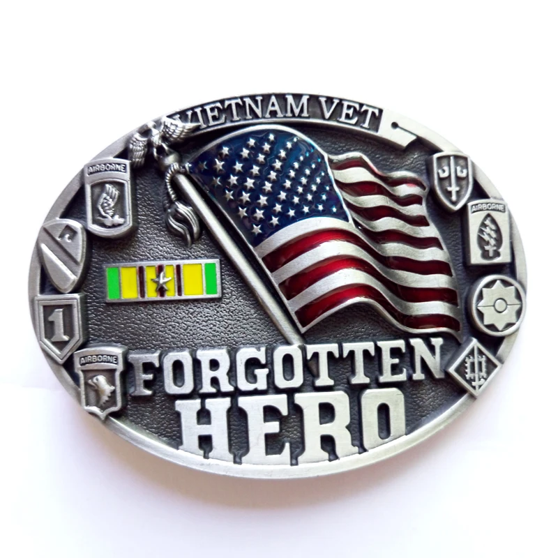 American Flag Vietnam Vet Hero Metal Belt Buckle Fashion Mens Jewelry U.S.A