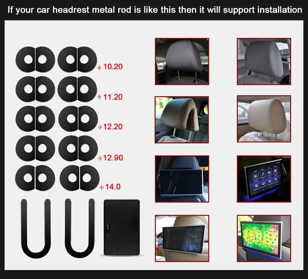 YAZH, 11,6 дюймов, 2 шт., автомобильный Android 9,0, подголовник, монитор, 1920*1080 HD, aux, fm-передатчик, автомобильный bluetooth, поддержка HDMI, вход, USB, SD карта