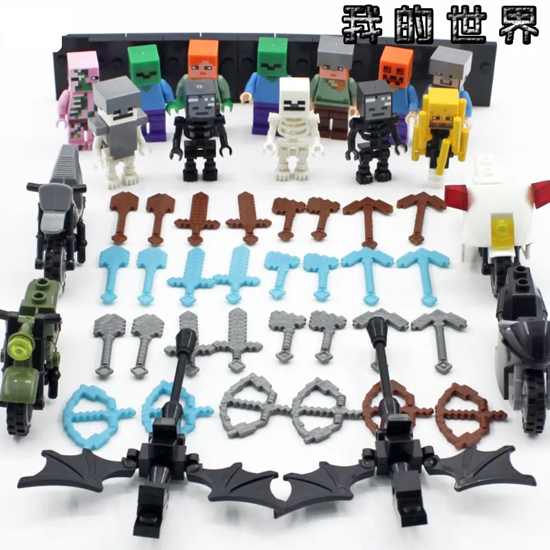 

D194 Legoings Minecrafted Sword EVA Compatible Legoing City Action Figures Building Blocks Bricks Set Educational Toys for Kids