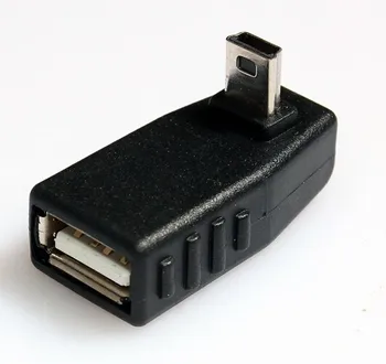 

90 Degree Up Angled USB Female to Mini USB Male OTG Adapter
