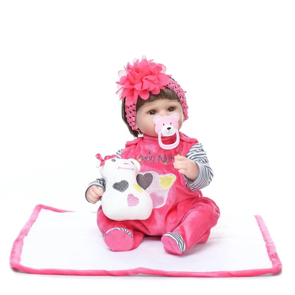 

40CM Lovely Girls Lifelike Silicone Doll Reborn Newborn BabyDoll Re-alike Play House Toy Reborn dolls Birthday Gift For Girls