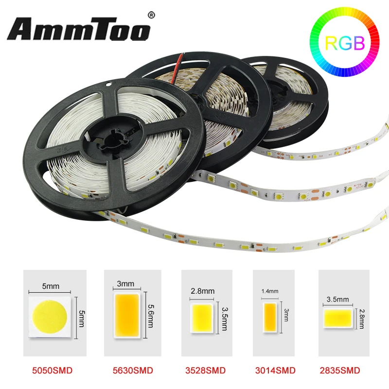 SMD 5050 3014 3528 5630 Светодиодная лента RGB светодиодная гирлянда светодиодные лампы