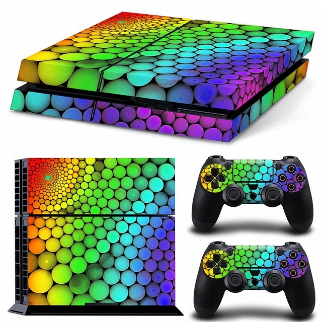 Vinyl Sticker Pattern Decals for PS4 Console & Controller Skin Rainbow Circle--11025