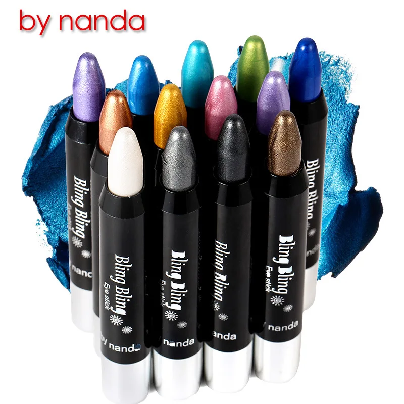 BY NANDA 15 Color Eyeshadow Eyeliner Pencil Professional Makeup Eye...