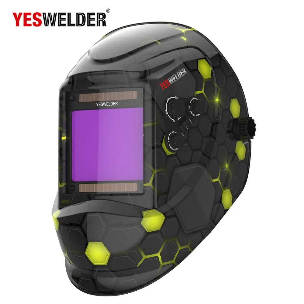Цена настоящий цвет сварочный шлем супер большой просмотровый экран Сварочная маска 100*93 мм Солнечная Авто Затемняющая бленда