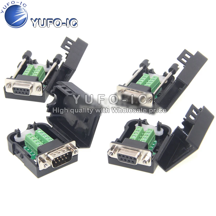 

DB9 head free soldering serial connector with Shell 485 plug rs232 COM Transfer Terminal