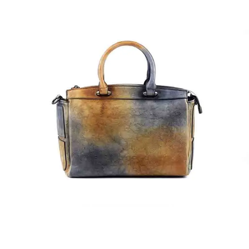 

2018 New Women Handbag Real Leather Handmade High Quality Original Ladies Shoulder Bag Crazy Horse Colorfull Leather Vintage Sac