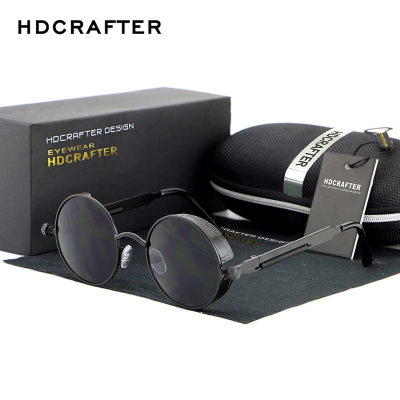 

HDCRAFTER Vintage Round lens Sunglasses Men/women Gafas Oculoz Retro Coating Sun Glasses
